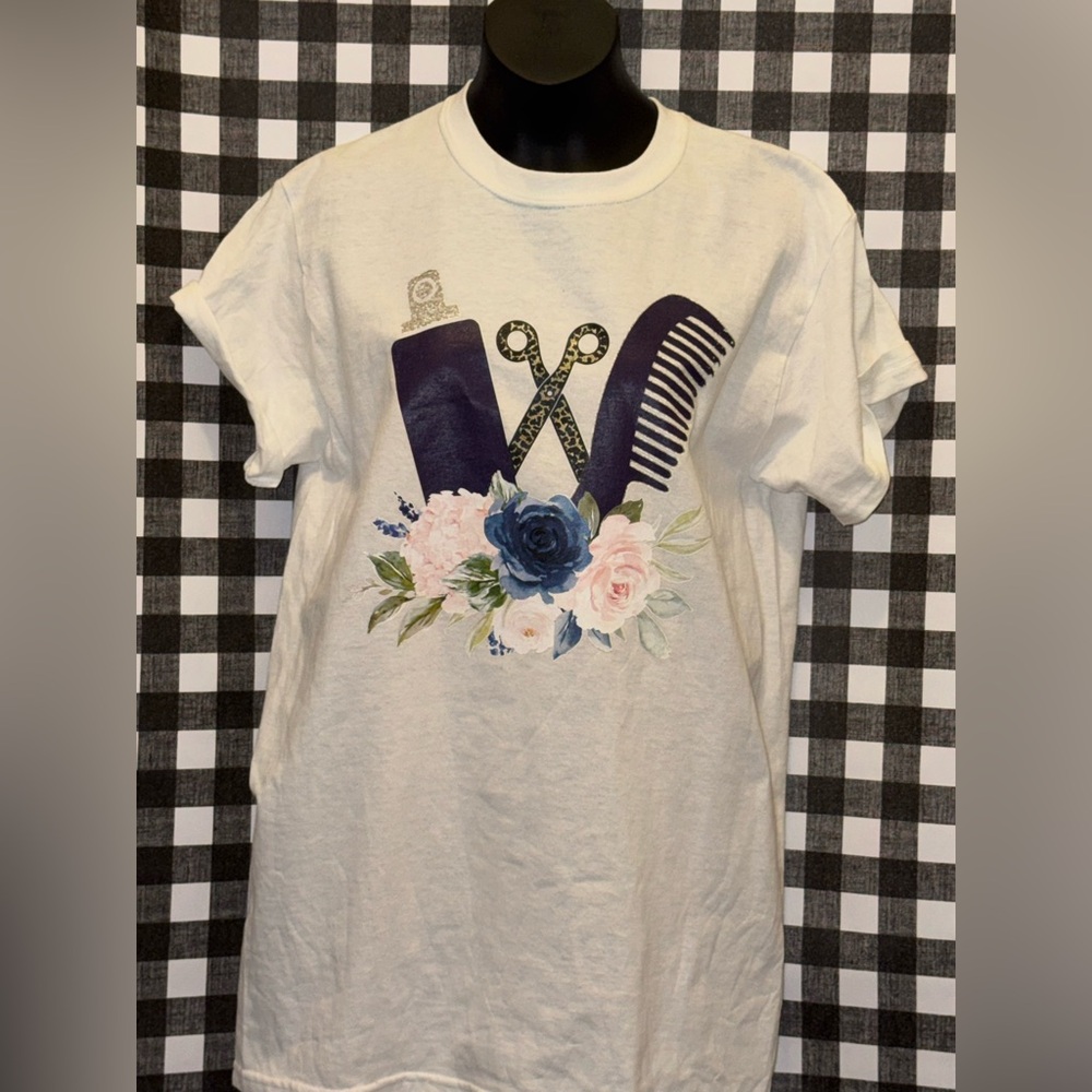 Floral Hairdressing Graphic T-Shirt